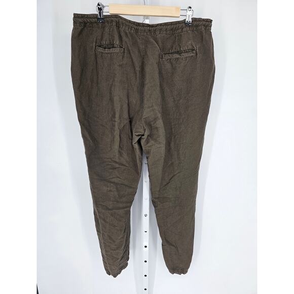 Merona Women's Lace Button Closer Slim Leg Linen Brown Mid Rise Pant Size XXL - Picture 4 of 4